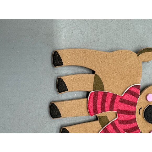 Reindeer Foam Christmas Ornament With Red Hanging Loop brown red 4.75" READ - Picture 2 of 8